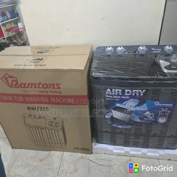Ramtons 10KG Twin Tub Washing Machine - Black - 1