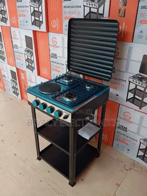 Eurochef 3 Gas + 1 Electric Standing Cooker with Shelves