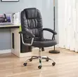 Black Leather Swivel Office Chair - 1
