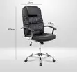 Black Leather Swivel Office Chair - 4