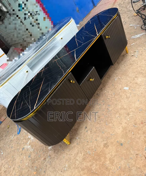 6ft Executive TV Stand with Marble Sheet Top - 1