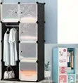 Portable 2-Column 4-Shelf Plastic Wardrobe - 2