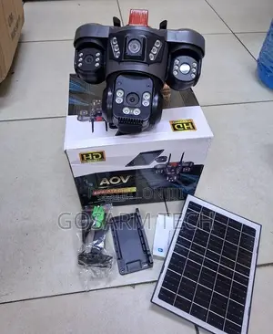 V380 Pro 4G Triple Lens Solar CCTV Camera with Siren