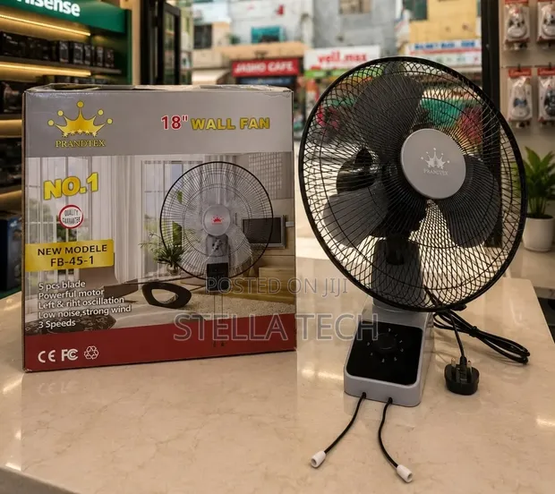 Prandtex 18-Inch Wall Fan with Remote - 1