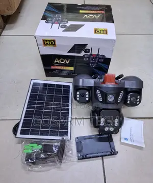 Professional 4G Triple Lens Solar Surveillance Camera with Strobe Light