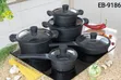 10-Piece Edenburg Cookware Set - Premium Black Induction Pots & Pans - 1