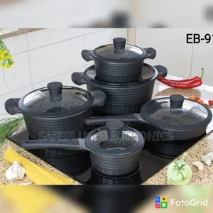 Edenburg 10-Piece Black Cookware Set (Induction-Friendly)