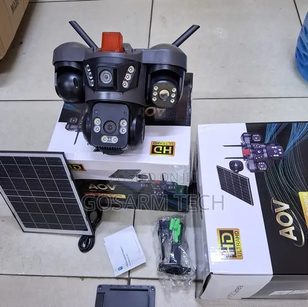 AOV V380 Pro Triple Lens Solar 4G LTE Security Camera - 1