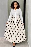 Polka Dot Maxi Skirt - Green - 4