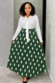 Polka Dot Maxi Skirt - Green - 5