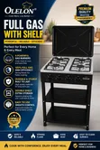 Olelon 4 Burner Full Gas Cooker with Shelves & Lock Lid - 2