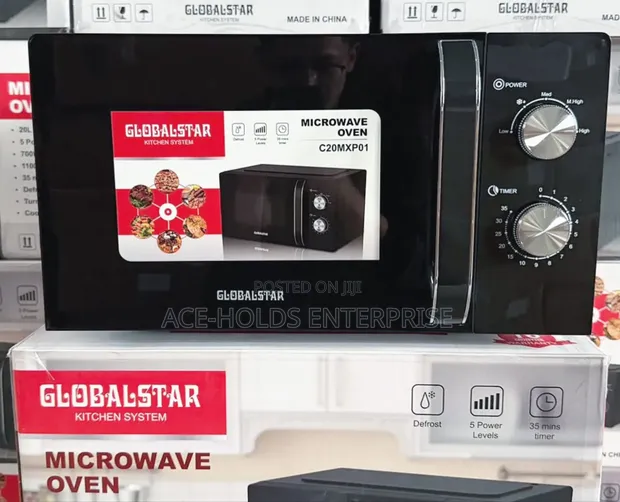Globalstar 20L Manual Microwave Oven - Silver/Black - 1