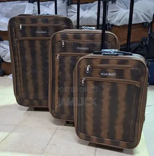 3-Piece Lined Leather Suitcase Set