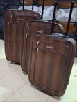 3-Piece Lined Leather Suitcase Set - 2