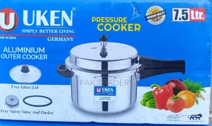 Uken Manual Pressure Cooker 7.5L with Extra Glass Lid