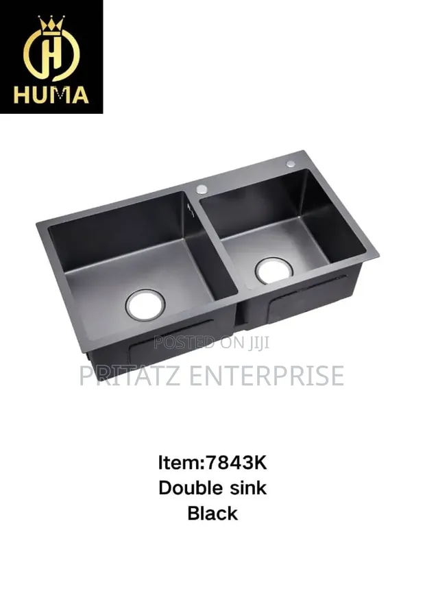 Double Bowl Kitchen Sink - Brushed Steel - 1
