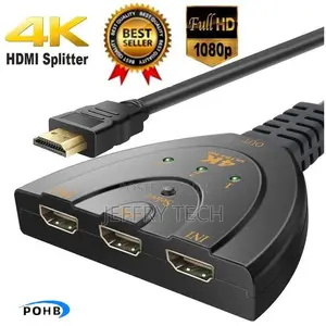 POHB 4K HDMI Switcher/Splitter 3 Port with Pigtail Cable