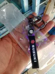 Black Leather Suzuki Key Chain Strap - 1