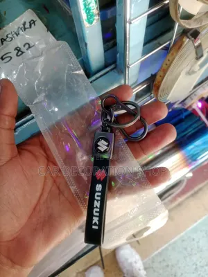Suzuki Key Chain with Gunmetal Clip & White Brand Logo