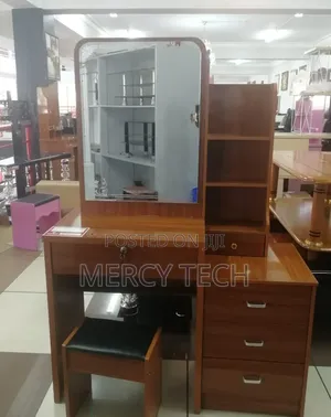Brown Dressing Table with Sliding Mirror