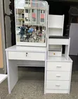 White Dressing Table With Sliding Mirror - 1