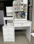 White Dressing Table With Sliding Mirror - 2