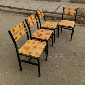 Rustic Wood Finish Dining Chairs (Set of 4)