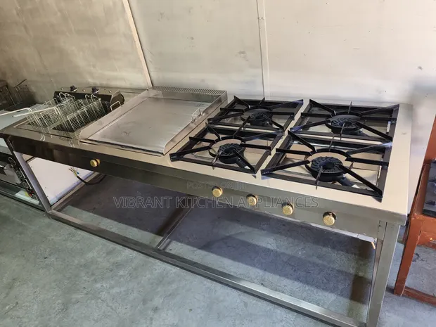 Commercial Combined Cooker - 4 Burner, Griddle & Fryer - 1