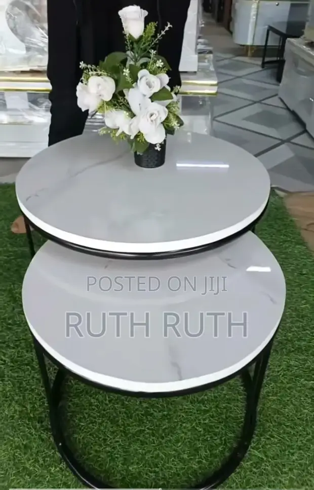 White Pure Marble Nesting Table - 1