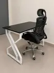 Modern Office Desk & Ergonomic Mesh Chair Set - 4