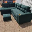 5-Seater L-Shaped Green Sofa - 1