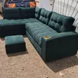 5-Seater L-Shaped Green Sofa - 2