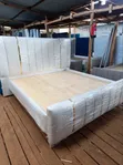 Ideal 6x6ft White Bed Frame with Gold Trim - 2