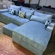 L-Shaped Blue Sectional Sofa (5-Seater) - 1