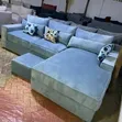 L-Shaped Blue Sectional Sofa (5-Seater) - 2