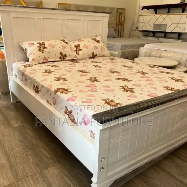 5x6 Foot White Panel Bed Frame - 1