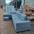 Brand New 7-Seater L-Shaped Grey Sofa with Ottoman - 1