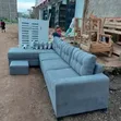 Brand New 7-Seater L-Shaped Grey Sofa with Ottoman - 2