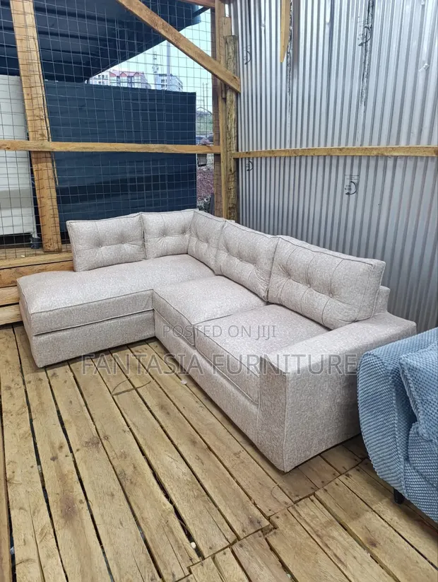 Cream Corner Seat 5-Seater Sofa - 1