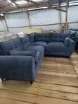 L-Shaped Blue Sofa (5-Seater) - 1