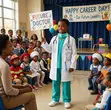 Children's Doctor Costume Set - White Lab Coat & Blue Scrubs - 2