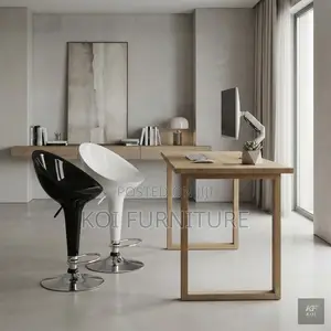 Glossy Sleek Adjustable Bar Stool - White
