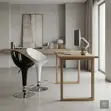 Glossy Sleek Adjustable Bar Stool - White - 1