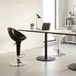 Glossy Sleek Adjustable Bar Stool - White - 2