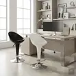 Glossy Sleek Adjustable Bar Stool - White - 3