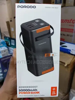 Porodo Power Boost 50,000mAh Power Bank with Type-C Cable