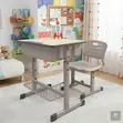 Kids Study Desk and Chair Set - Brown - 4