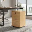 Lockable 3-Drawer Mobile Pedestal Cabinet - Brown - 5
