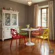 Modern Geometric Plastic Dining Chairs - 2