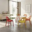 Modern Geometric Plastic Dining Chairs - 3